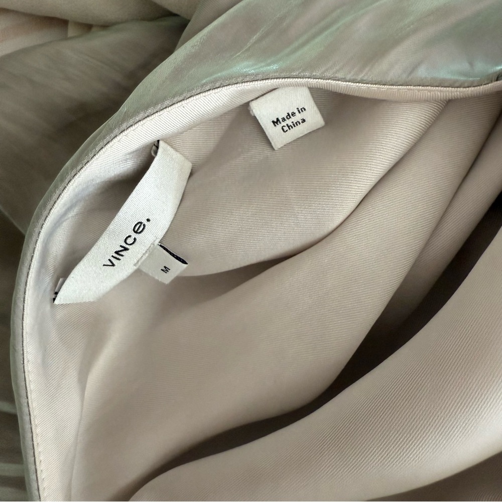 Vince Light Green Satin Midi Dress - Picture 9 of 9